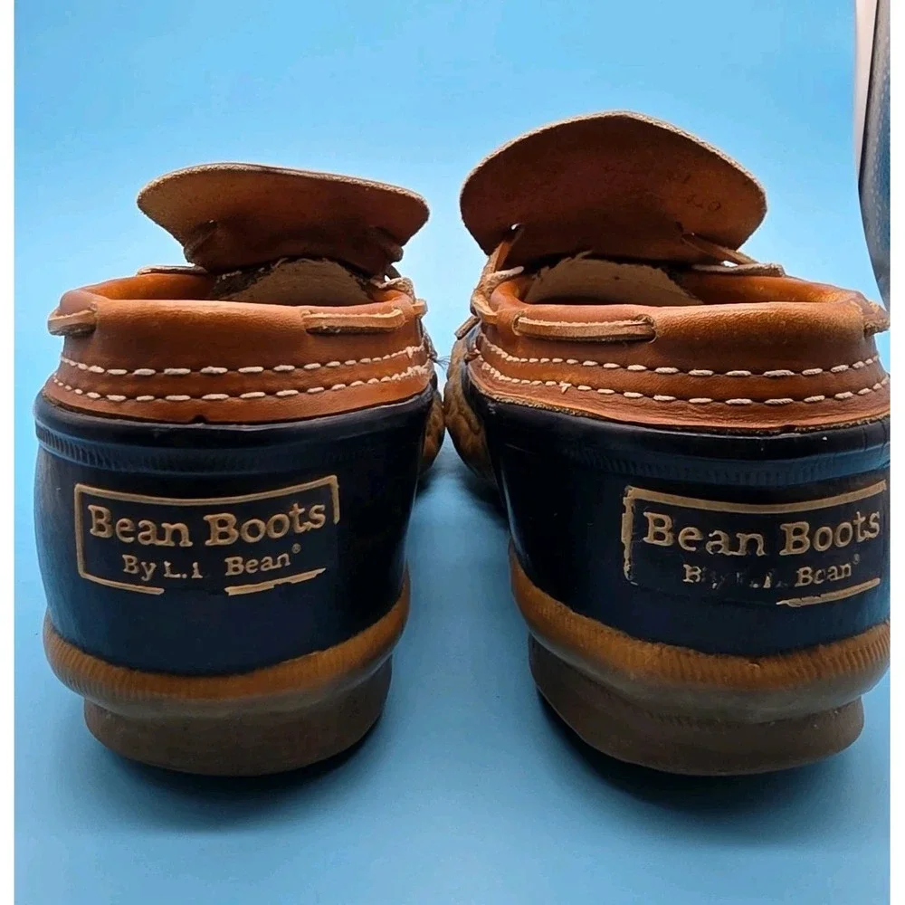 LL BEAN Womens Size 7 M Blue Bean Boots Low Duck Boot Hunting Shoes Rain